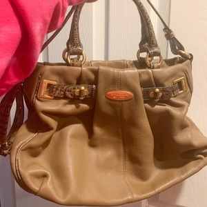 Brahmin tan crossbody/shoulder handbag